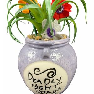 Nightmare Before Christmas Deadly Night Shade Faux Succulent Plant Cactus 6”